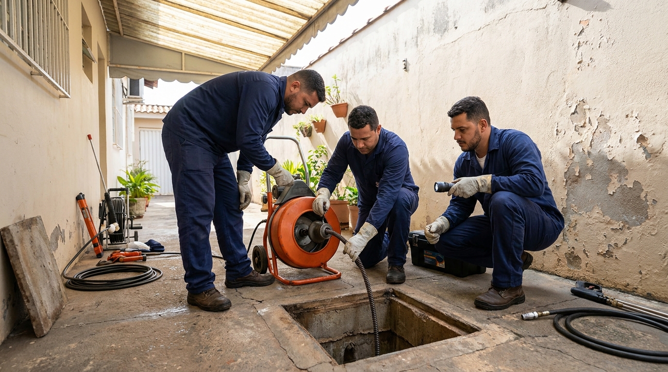 Desentupimento de esgoto com hidrojateamento em Boa Vista‑RR