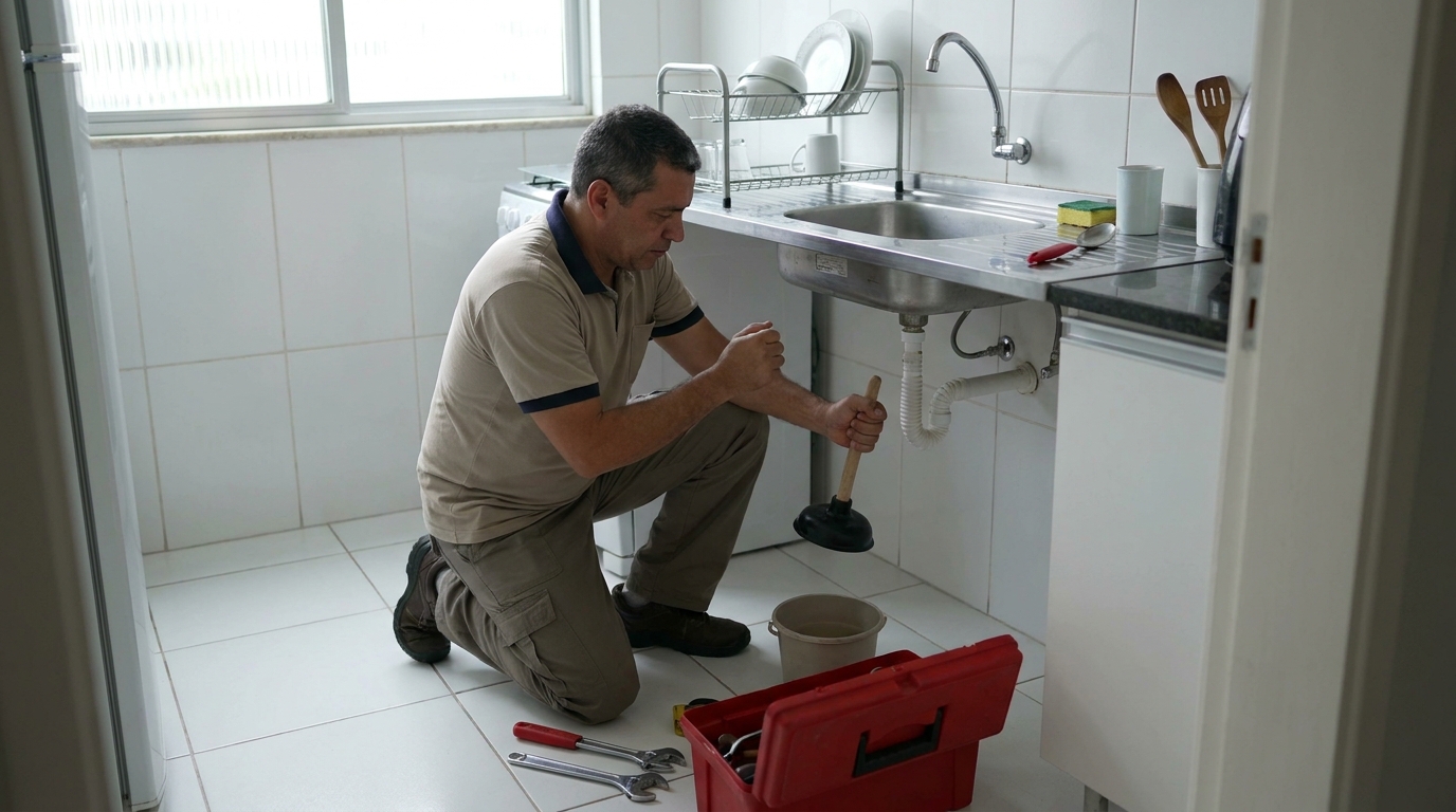 Desentupimento de pia residencial em Boa Vista‑RR