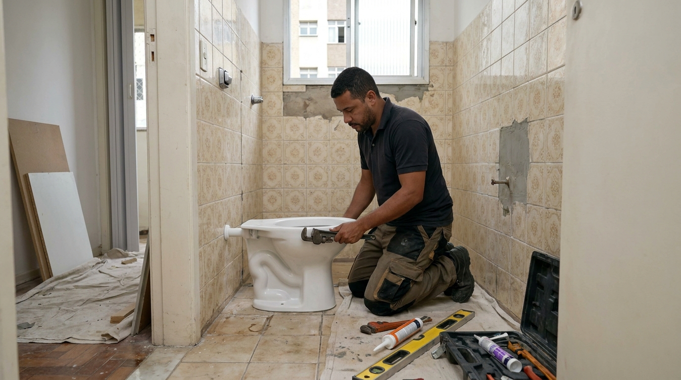 Instalação de vaso sanitário profissional em Boa Vista‑RR