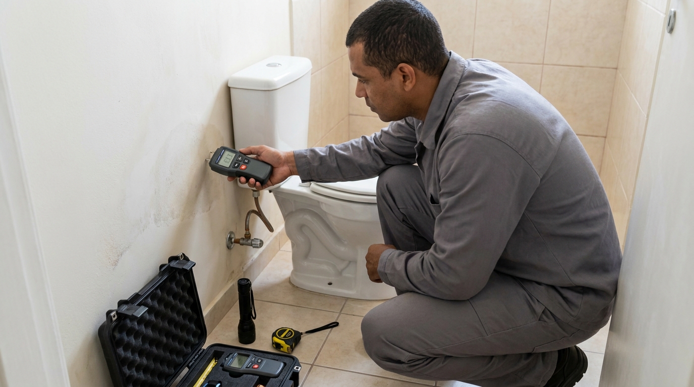 Técnico de caça vazamento em residência em Boa Vista‑RR