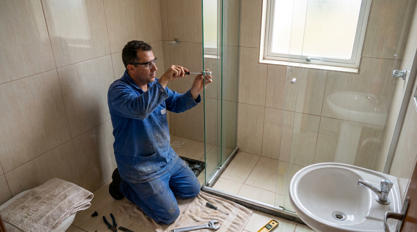 Técnico realizando manutenção de box em Boa Vista‑RR